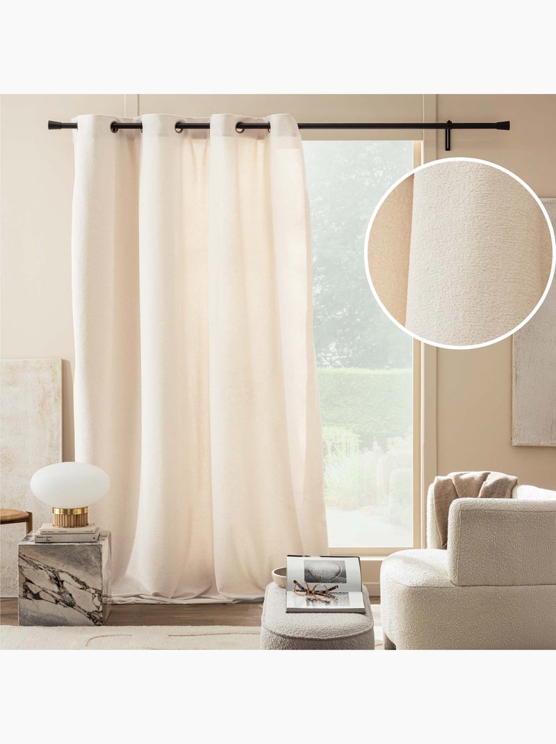 Rideau tamisant à œillets – Bouclette unie WINONY Beige naturel - Kiabi