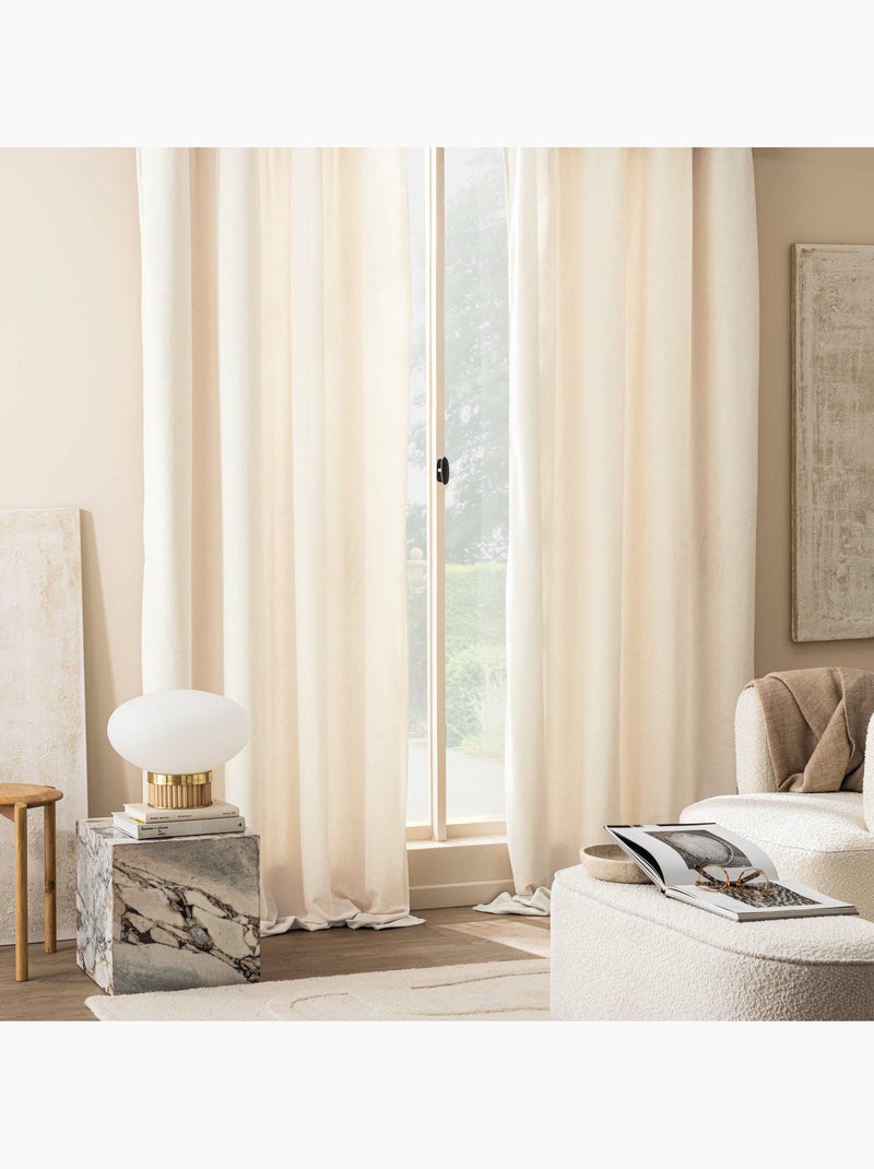 Rideau tamisant à œillets – Bouclette unie WINONY Beige naturel - Kiabi