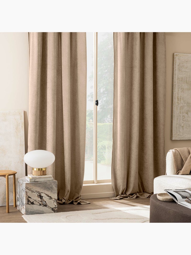 Rideau tamisant à œillets – Bouclette unie WINONY Beige - Kiabi