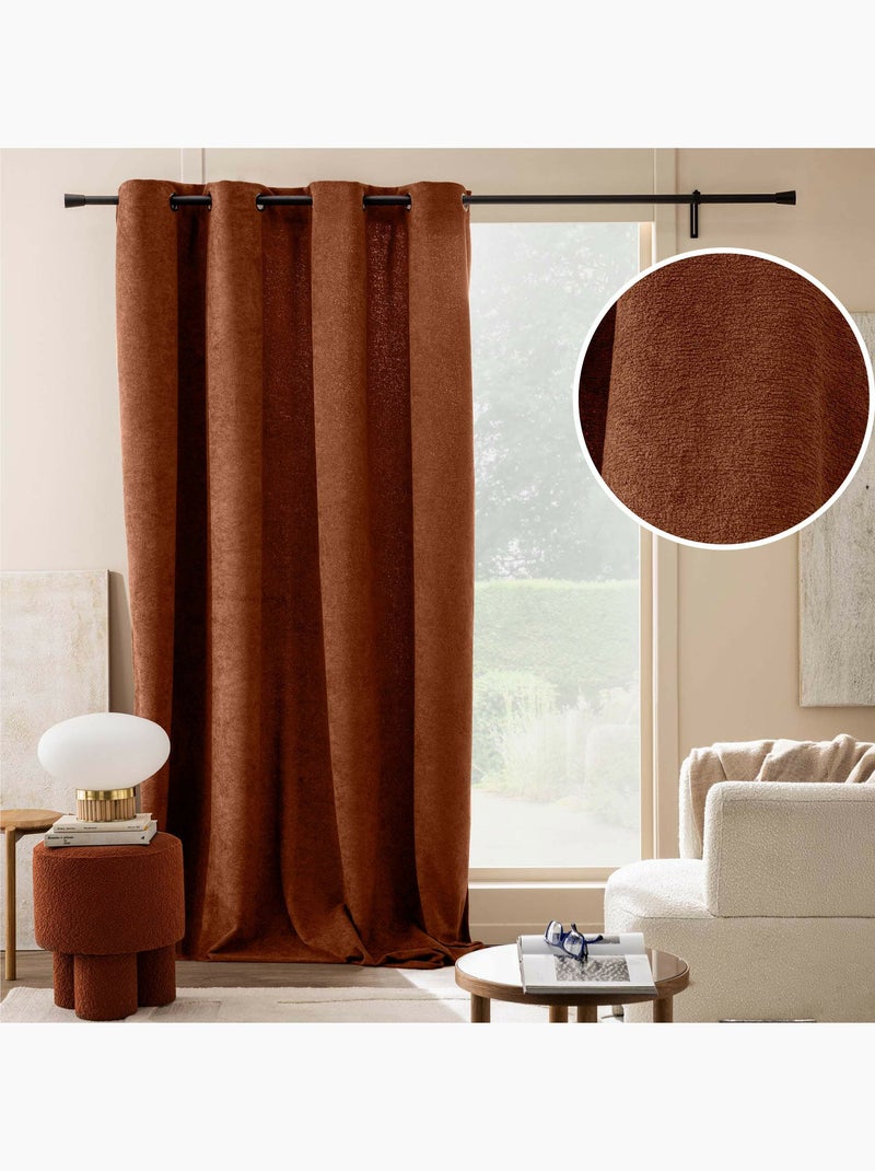 Rideau tamisant à œillets – Bouclette unie WINONY Terracotta - Kiabi