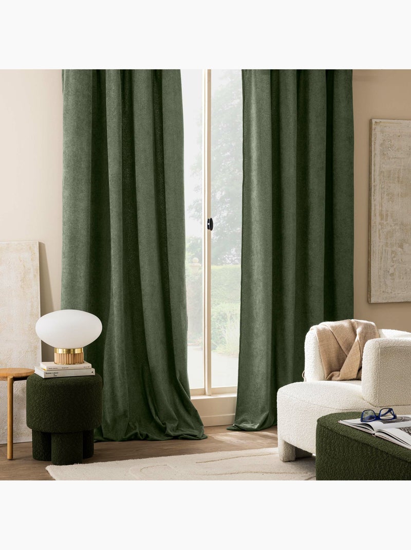 Rideau tamisant à œillets – Bouclette unie WINONY Vert - Kiabi