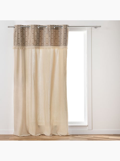 Rideau tamisant à œillets en polycoton avec jacquard et franges - Kiabi Rideau tamisant à œillets en polycoton avec jacquard et franges - Kiabi