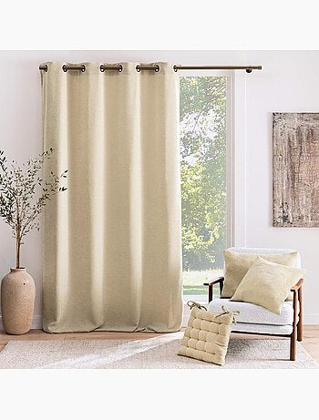 Rideau tamisant à œillets en velours chenille
