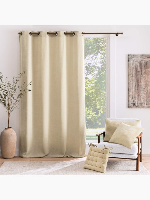 Rideau tamisant à œillets en velours chenille - Kiabi Rideau tamisant à œillets en velours chenille - Kiabi