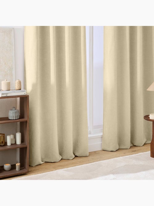 Rideau tamisant à œillets en velours chenille - Kiabi Rideau tamisant à œillets en velours chenille - Kiabi