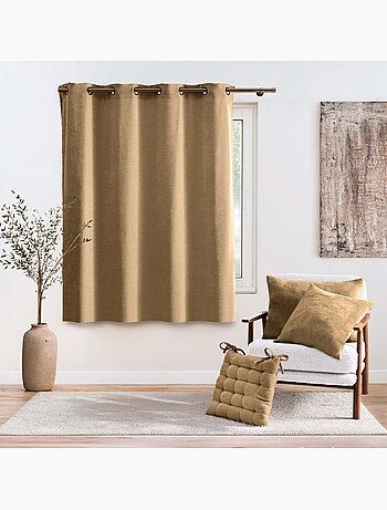 Rideau tamisant à œillets en velours chenille