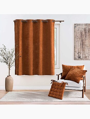 Rideau tamisant à œillets en velours chenille