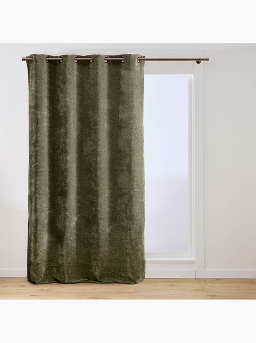 Rideau tamisant à œillets en velours chenille - Kiabi Rideau tamisant à œillets en velours chenille - Kiabi