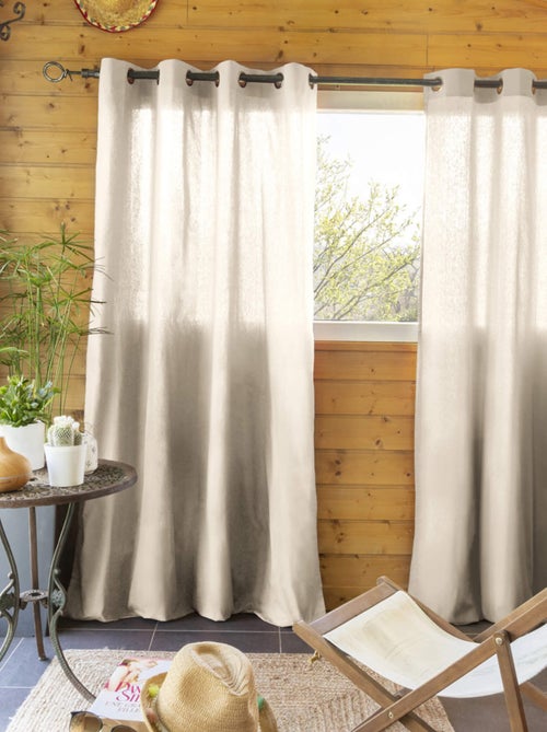 Rideau tamisant à œillets (lot de 2) - Terre de Nuit - Kiabi