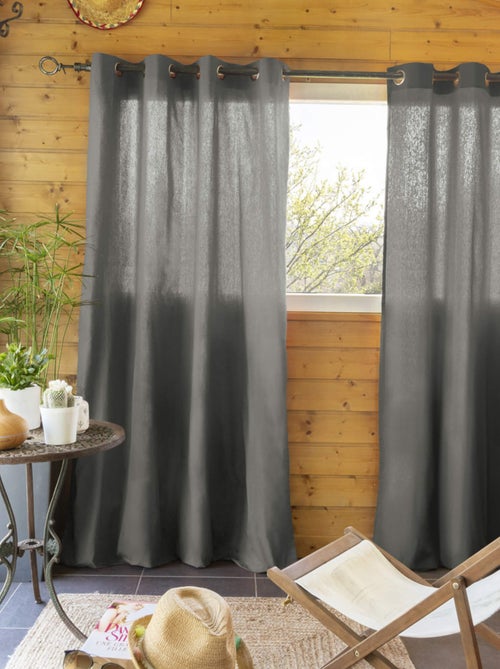 Rideau tamisant à œillets (lot de 2) - Terre de Nuit - Kiabi