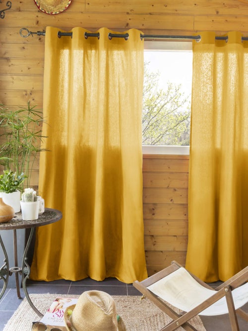 Rideau tamisant à œillets (lot de 2) - Terre de Nuit - Kiabi