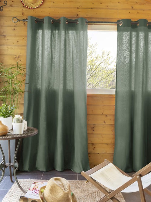 Rideau tamisant à œillets (lot de 2) - Terre de Nuit - Kiabi