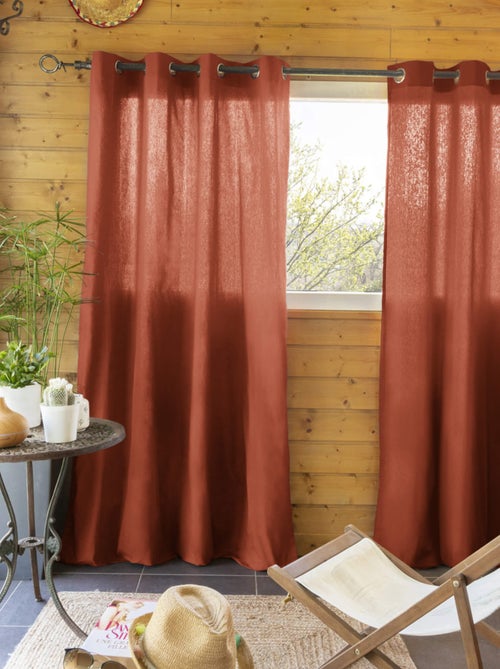 Rideau tamisant à œillets (lot de 2) - Terre de Nuit - Kiabi