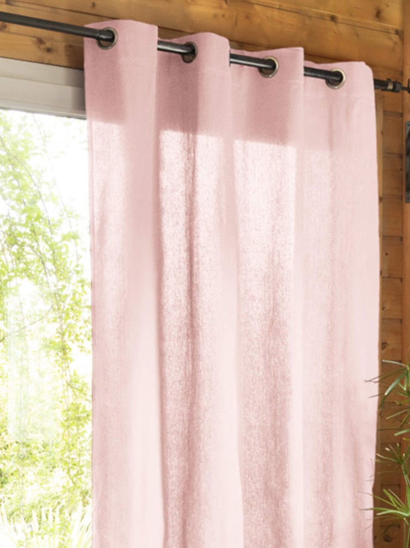 Rideau tamisant à œillets (lot de 2) - Terre de Nuit Rose - Kiabi