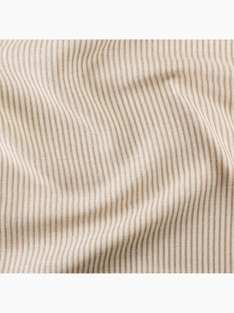 Rideau tamisant à œillets rayé Beige - Kiabi