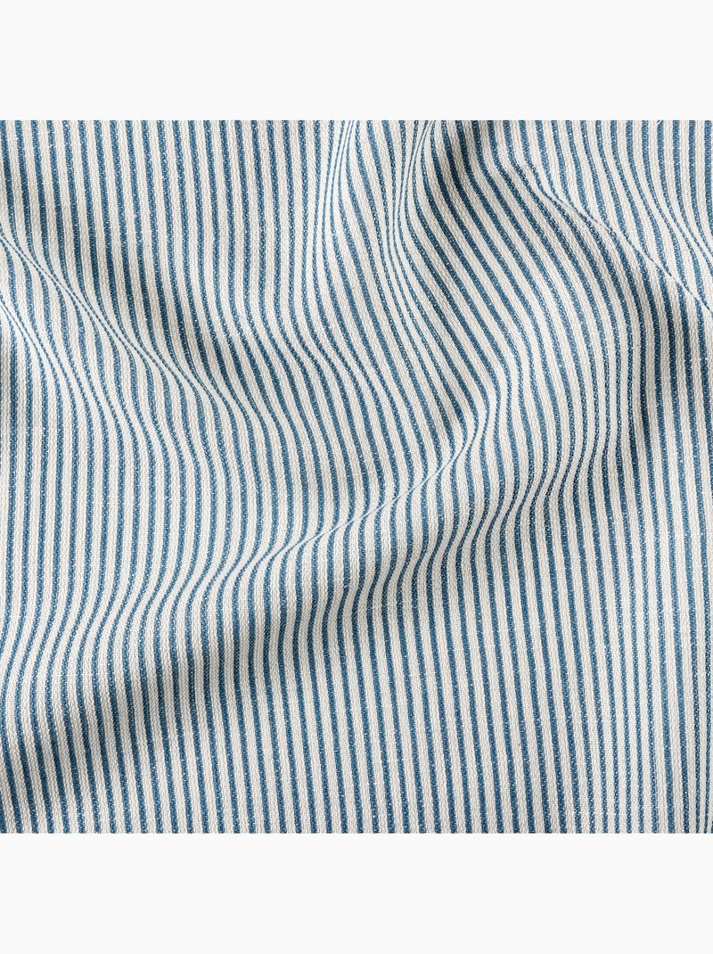 Rideau tamisant à œillets rayé Bleu - Kiabi