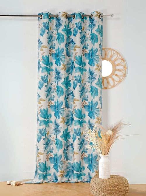 Rideau tamisant aquarelle fleurs - Kiabi