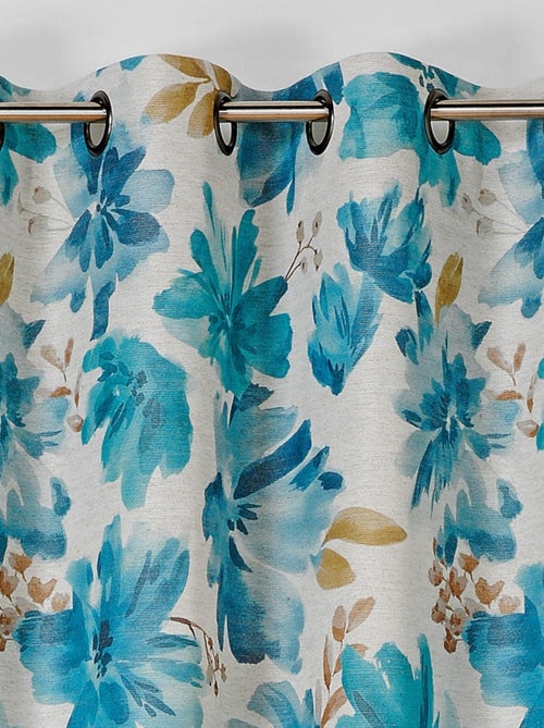 Rideau tamisant aquarelle fleurs - Kiabi