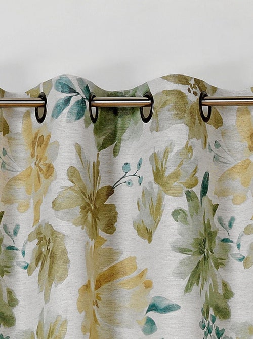 Rideau tamisant aquarelle fleurs - Kiabi