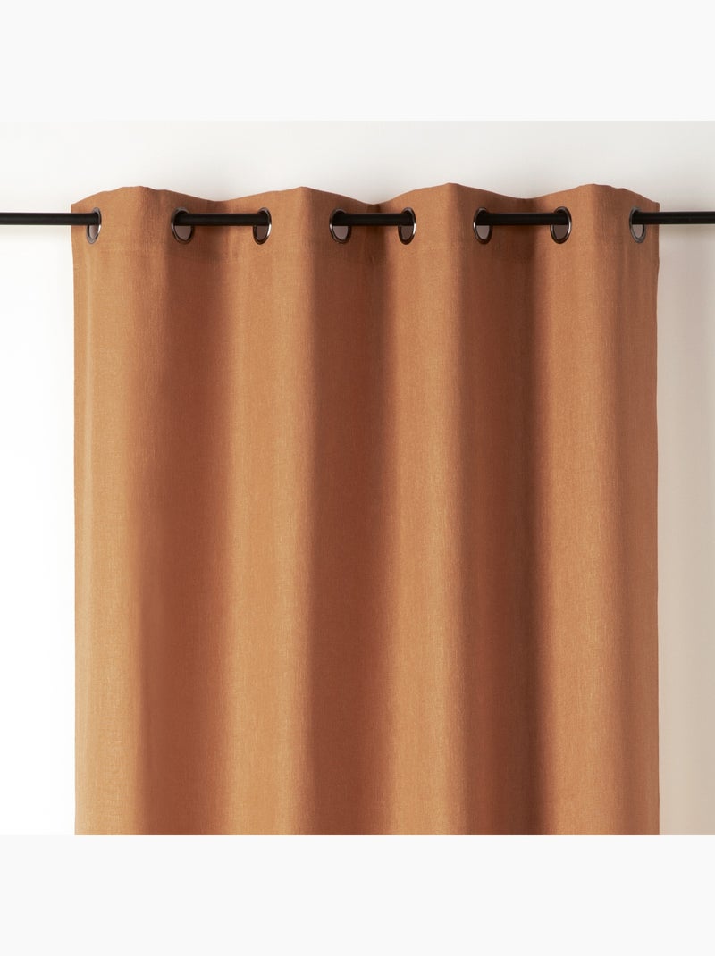 Rideau tamisant aspect flammé Marron tabac - Kiabi