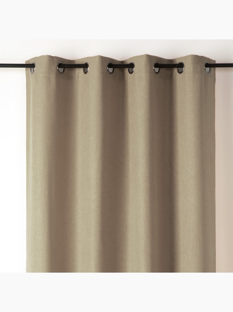 Rideau tamisant aspect flammé Taupe - Kiabi