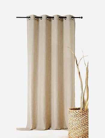 Rideau tamisant motif tropical rose