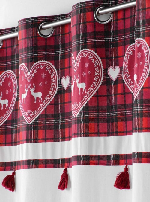 Rideau tamisant au parement à carreaux - Kiabi