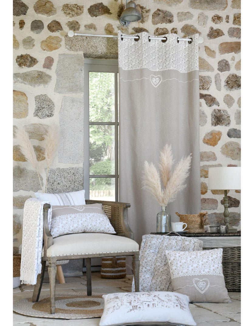 Rideau tamisant au style romantique Beige - Kiabi