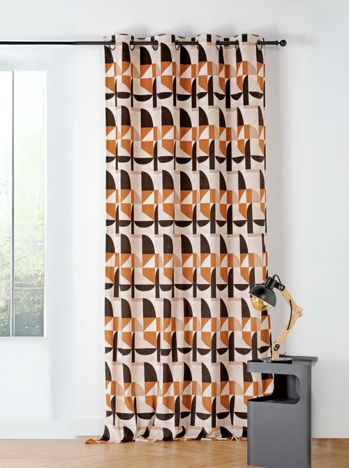 Rideau tamisant au style seventy - Kiabi