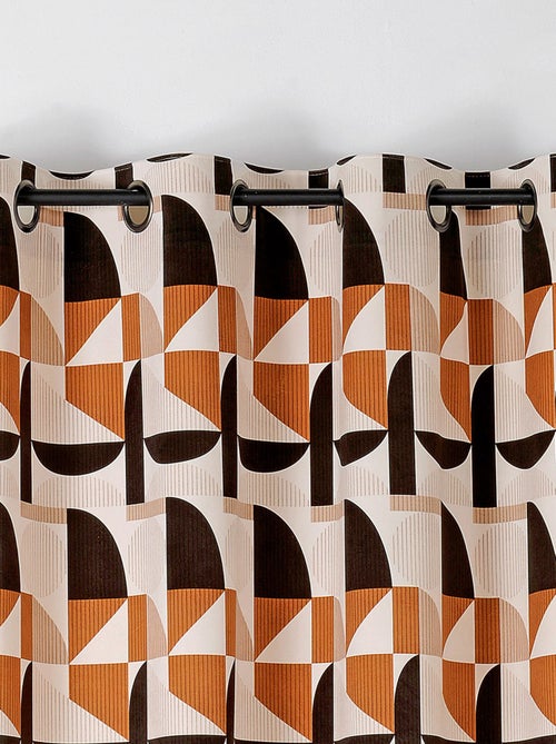 Rideau tamisant au style seventy - Kiabi