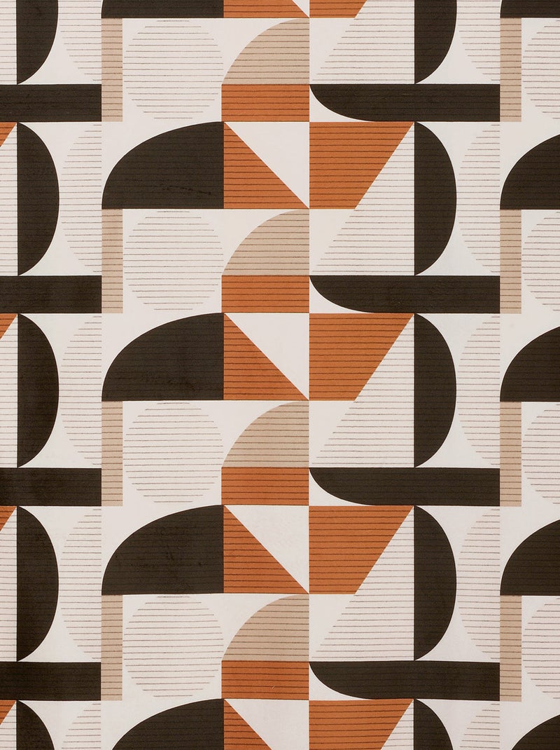 Rideau tamisant au style seventy Marron clair - Kiabi