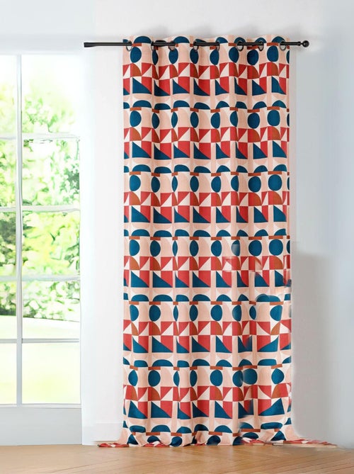 Rideau tamisant au style seventy - Kiabi