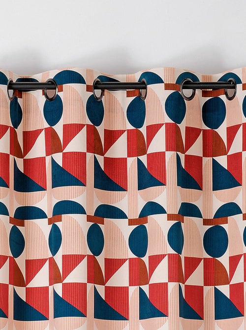 Rideau tamisant au style seventy - Kiabi