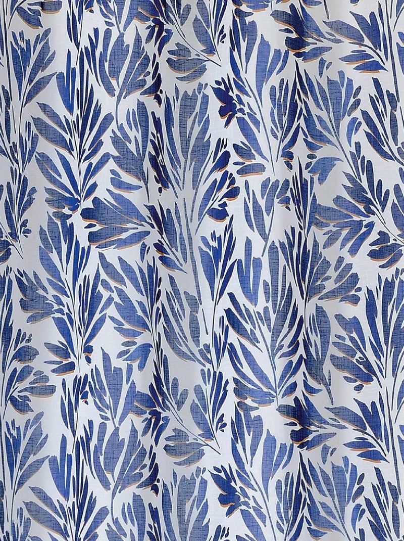 Rideau tamisant aux feuillages aquarellés Bleu - Kiabi