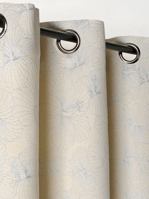 Rideau tamisant aux fleurs d'hibiscus - Kiabi