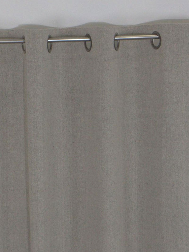 Rideau tamisant aux surjets apparents Gris clair - Kiabi