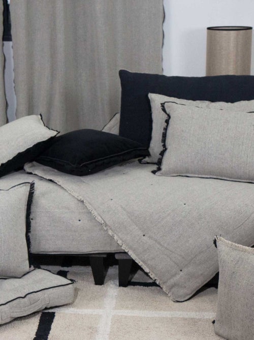 Rideau tamisant aux surjets apparents - Kiabi