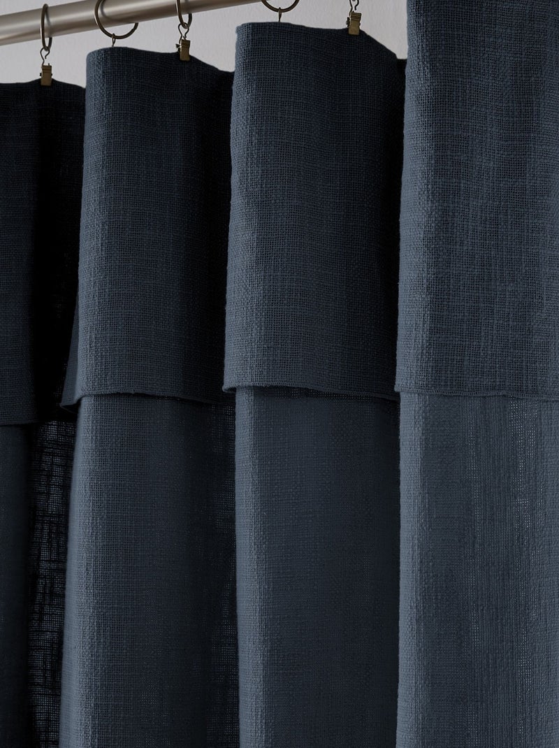 Rideau tamisant coton 140x270 Sixtine - Terre de Nuit Bleu marine - Kiabi