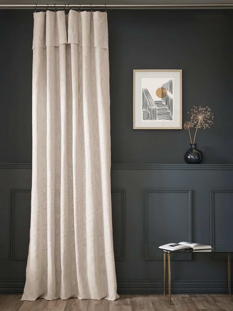 Rideau tamisant coton 140x270 Sixtine - Terre de Nuit Ecru - Kiabi