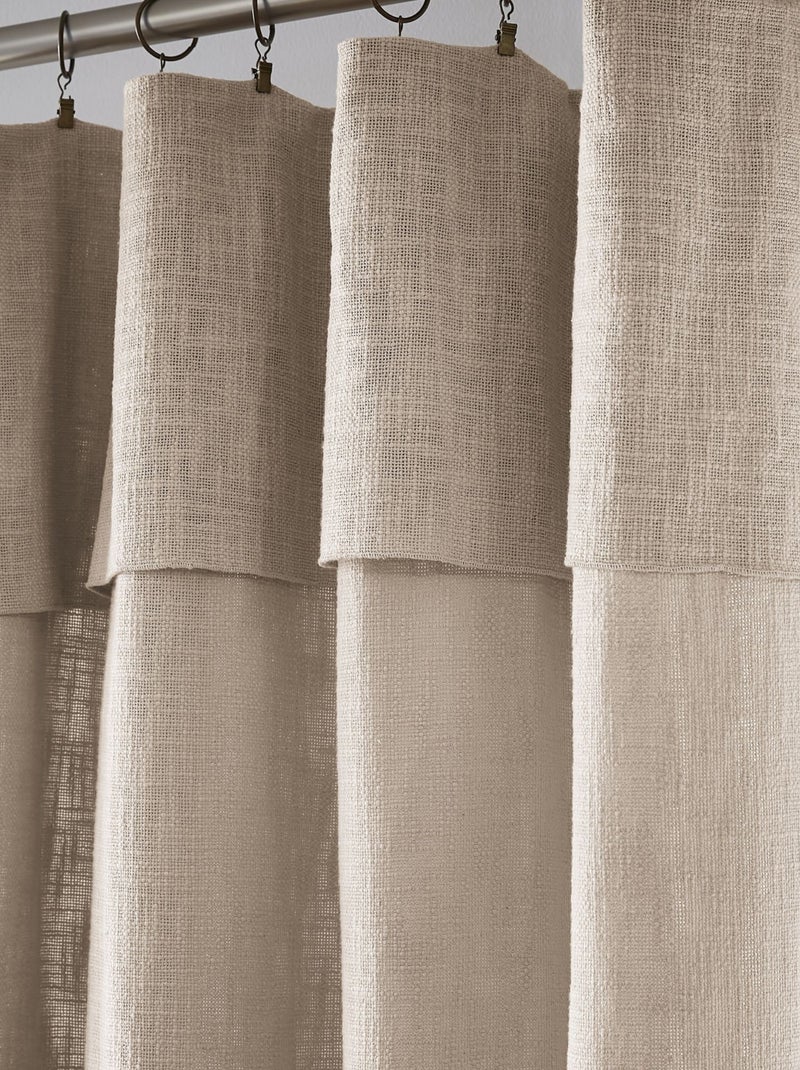Rideau tamisant coton 140x270 Sixtine - Terre de Nuit Ecru - Kiabi