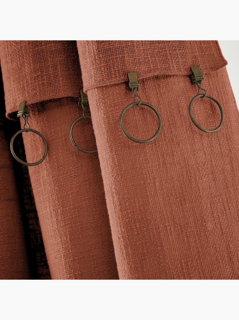 Rideau tamisant coton 140x270 Sixtine - Terre de Nuit Terracotta - Kiabi
