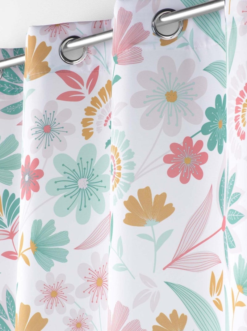 Rideau tamisant déco au style folk Blanc - Kiabi