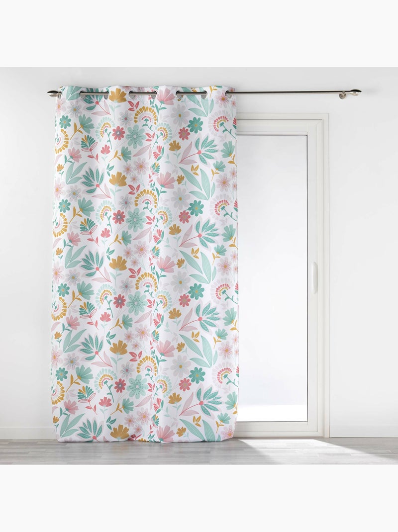 Rideau tamisant déco au style folk Blanc - Kiabi