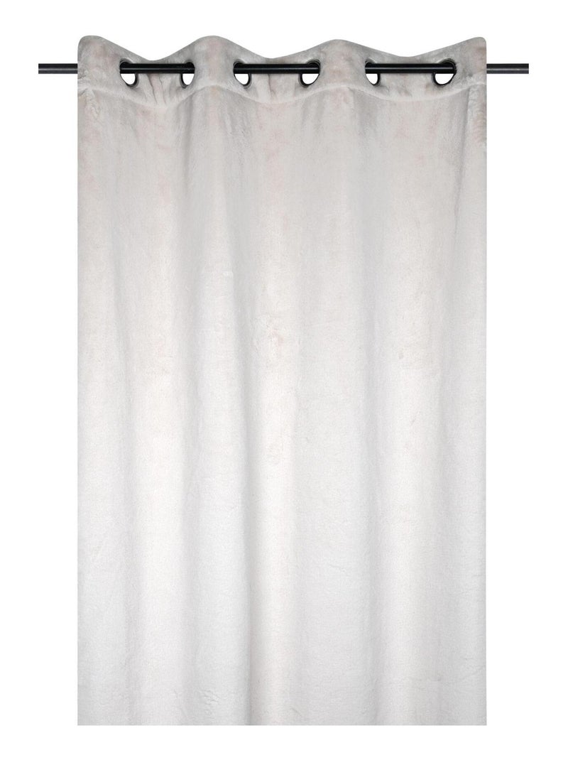 Rideau tamisant en imitation fourrure Beige - Kiabi