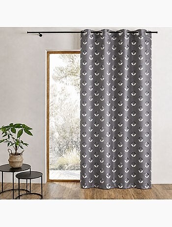 Rideau tamisant en jacquard à motifs de rosaces