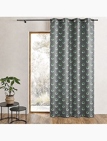 Rideau tamisant en jacquard à motifs de rosaces