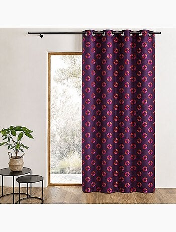 Rideau tamisant en jacquard à motifs de rosaces