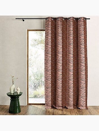 Rideau tamisant en jacquard à rayures verticales design