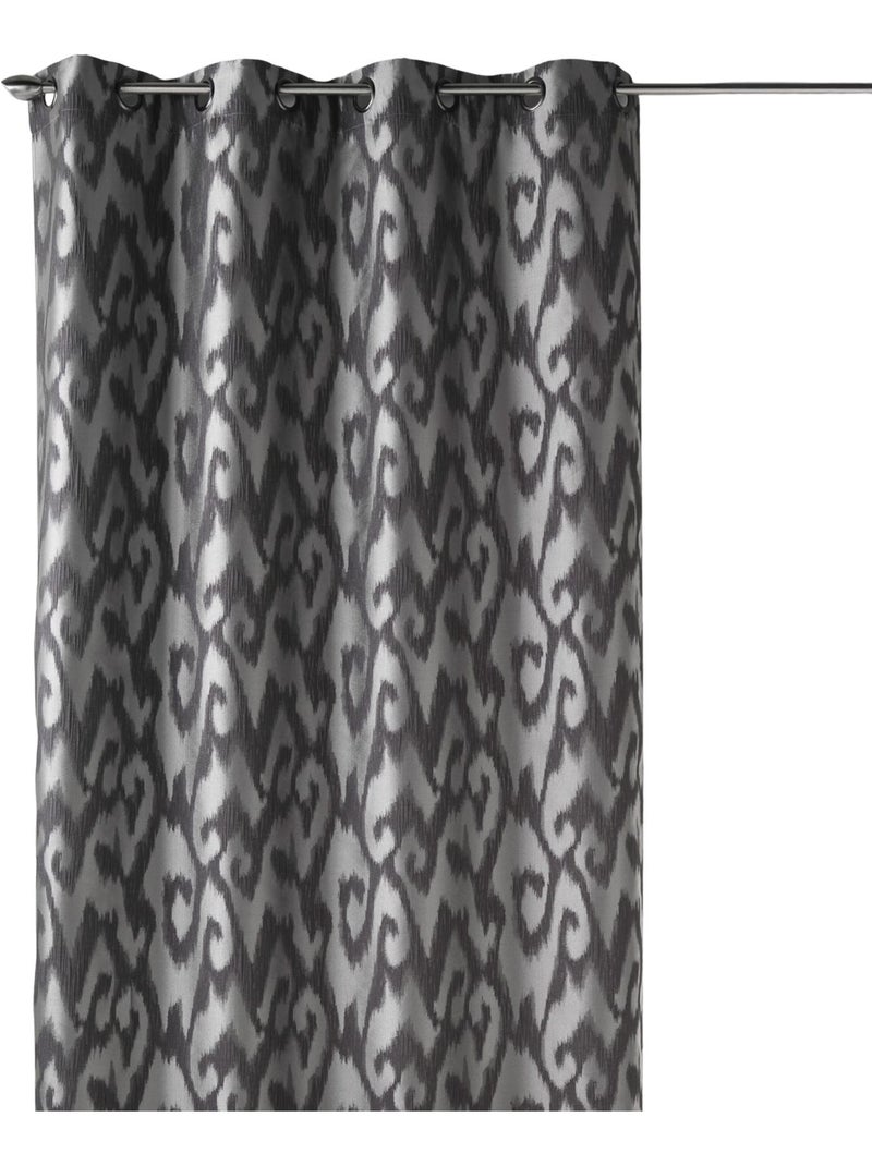 Rideau tamisant en jacquard motifs baroques Gris clair - Kiabi