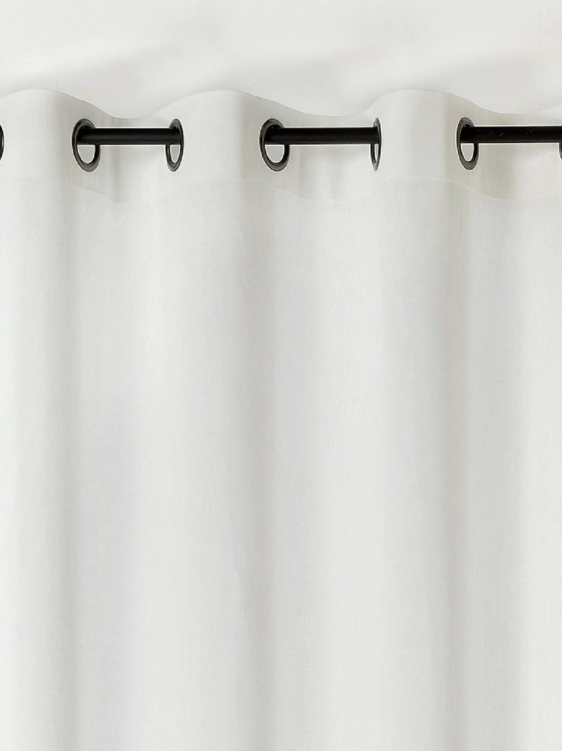 Rideau tamisant en poly-lin Blanc cassé - Kiabi